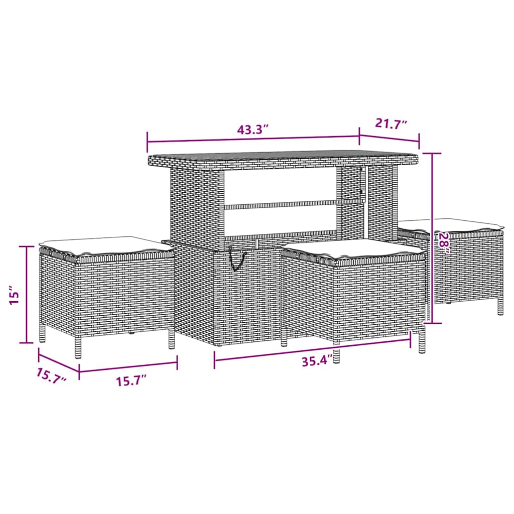 Conjunto de Sofá de Jardim com almofada 10 pcs Preto