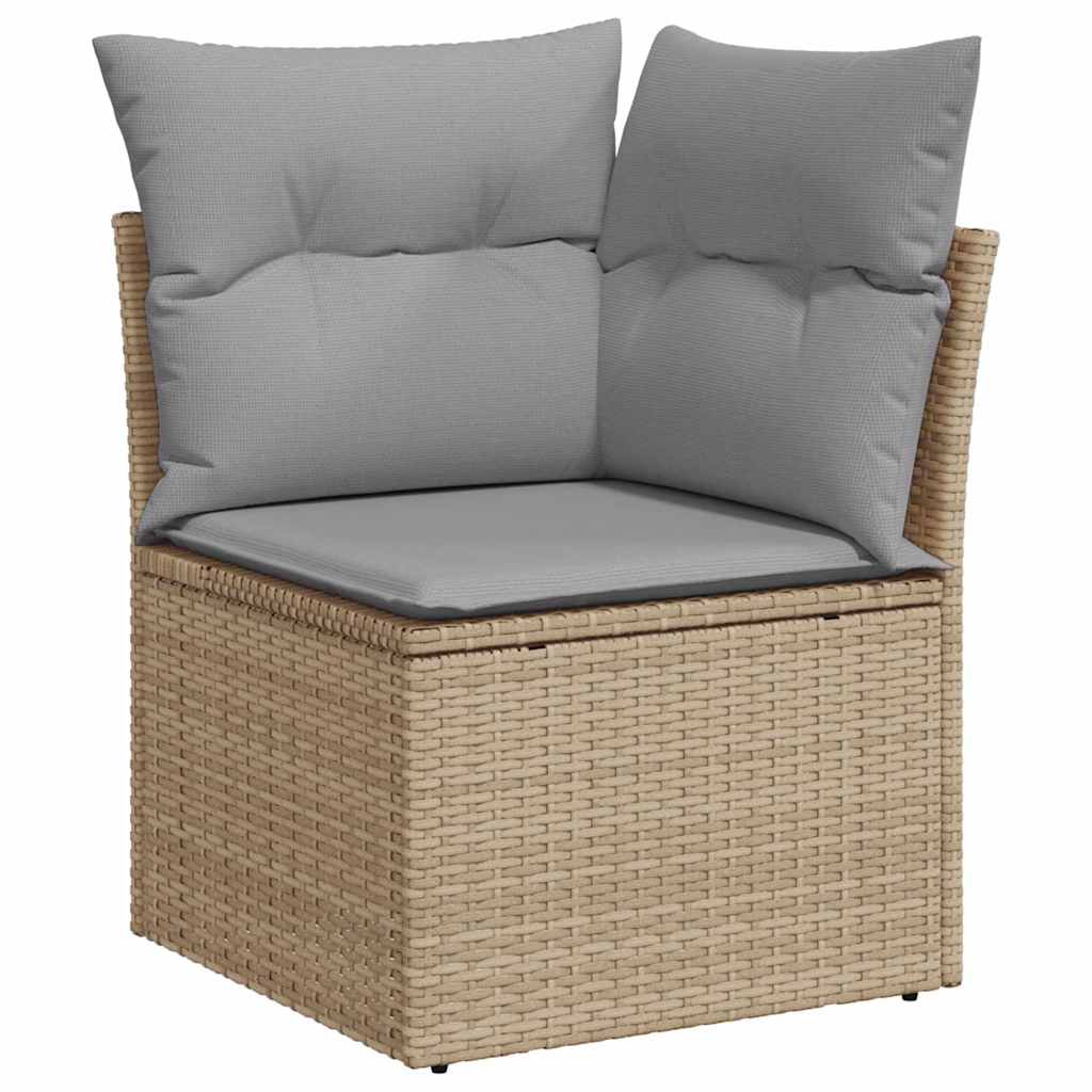 Conjunto de Sofá de Jardim 8 pcs bege e cinzento claro