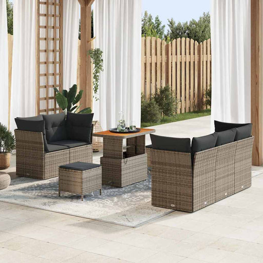 Conjunto de Sofá de Jardim 8 pcs Cinzeto 90 x 55 x 71 cm