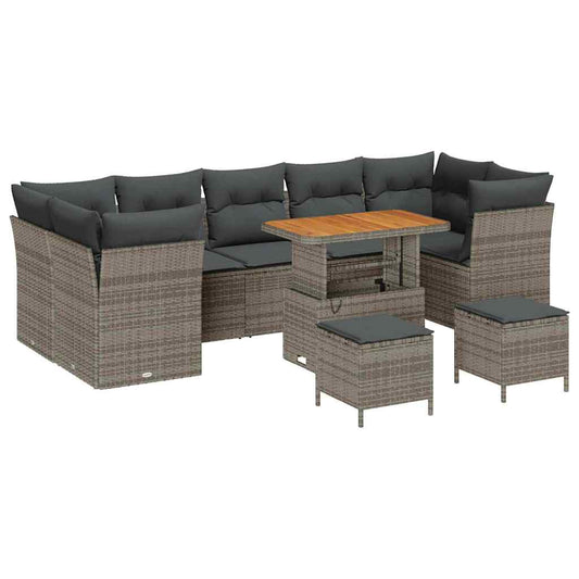 Conjunto de Sofá de Jardim 10 pcs Cinzeto 90 x 55 x 71 cm