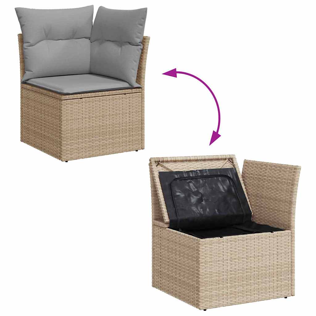 Conjunto de Sofá de Jardim 12 pcs bege e cinzento claro