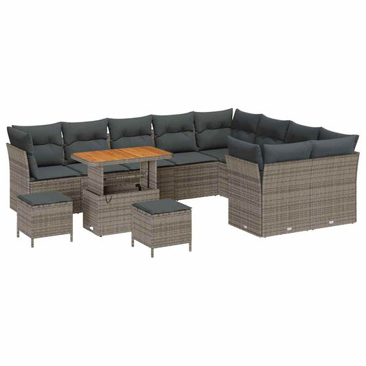 Conjunto de Sofá de Jardim 12 pcs Cinzeto 90 x 55 x 71 cm