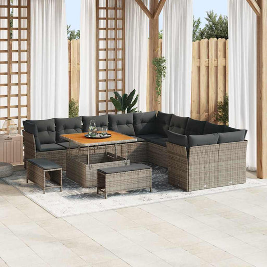 Conjunto de Sofá de Jardim 13 pcs Cinzeto 100 x 100 x 71 cm
