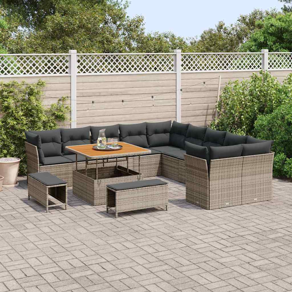 Conjunto de Sofá de Jardim 13 pcs Cinzeto 100 x 100 x 71 cm