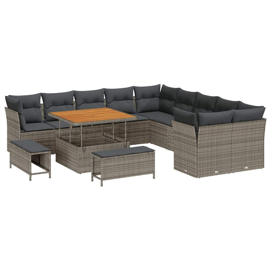 Conjunto de Sofá de Jardim 13 pcs Cinzeto 100 x 100 x 71 cm