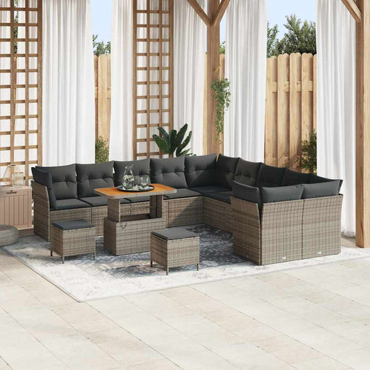 Conjunto de Sofá de Jardim 13 pcs Cinzeto 90 x 55 x 71 cm