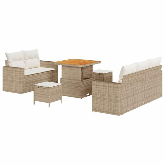 Conjunto de Sofá de Jardim 8 pcs bege e creme 80 x 80 x 71 cm