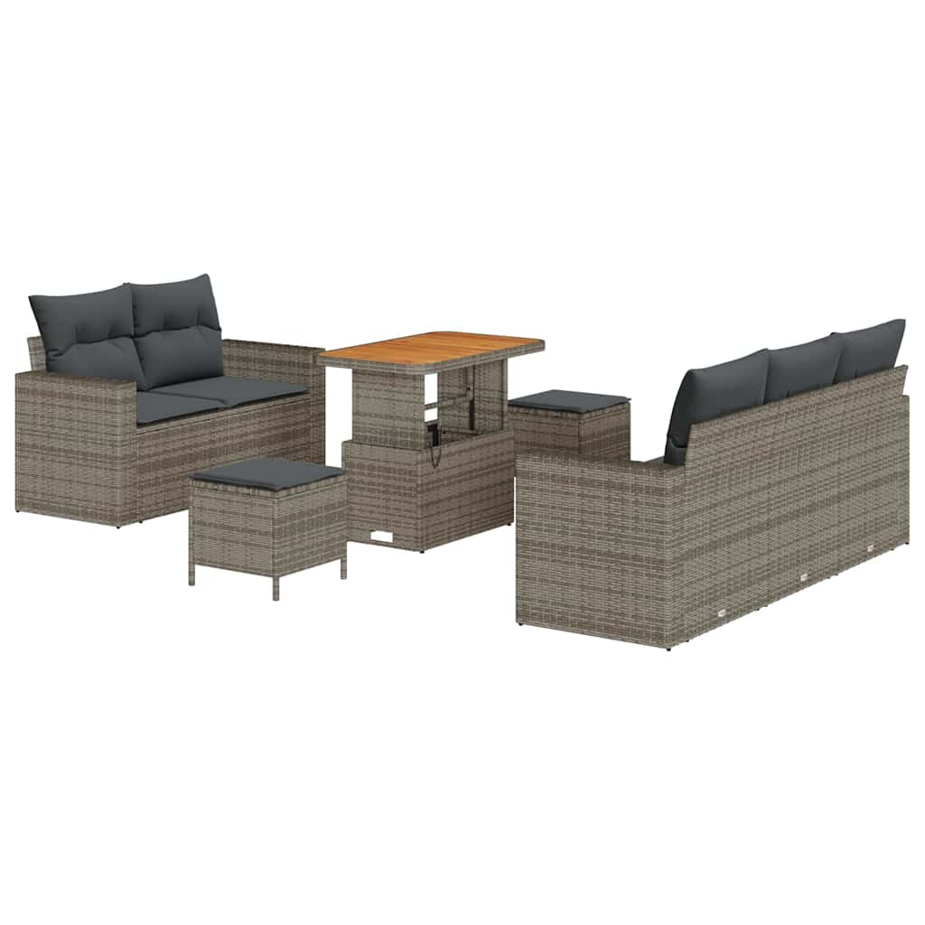 Conjunto de Sofá de Jardim Manual 8 pcs Cinzeto 90 x 55 x 71 cm