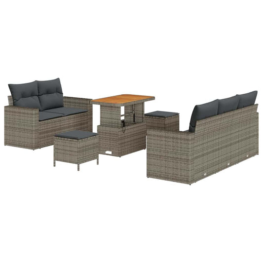 Conjunto de Sofá de Jardim Manual 8 pcs Cinzeto 90 x 55 x 71 cm