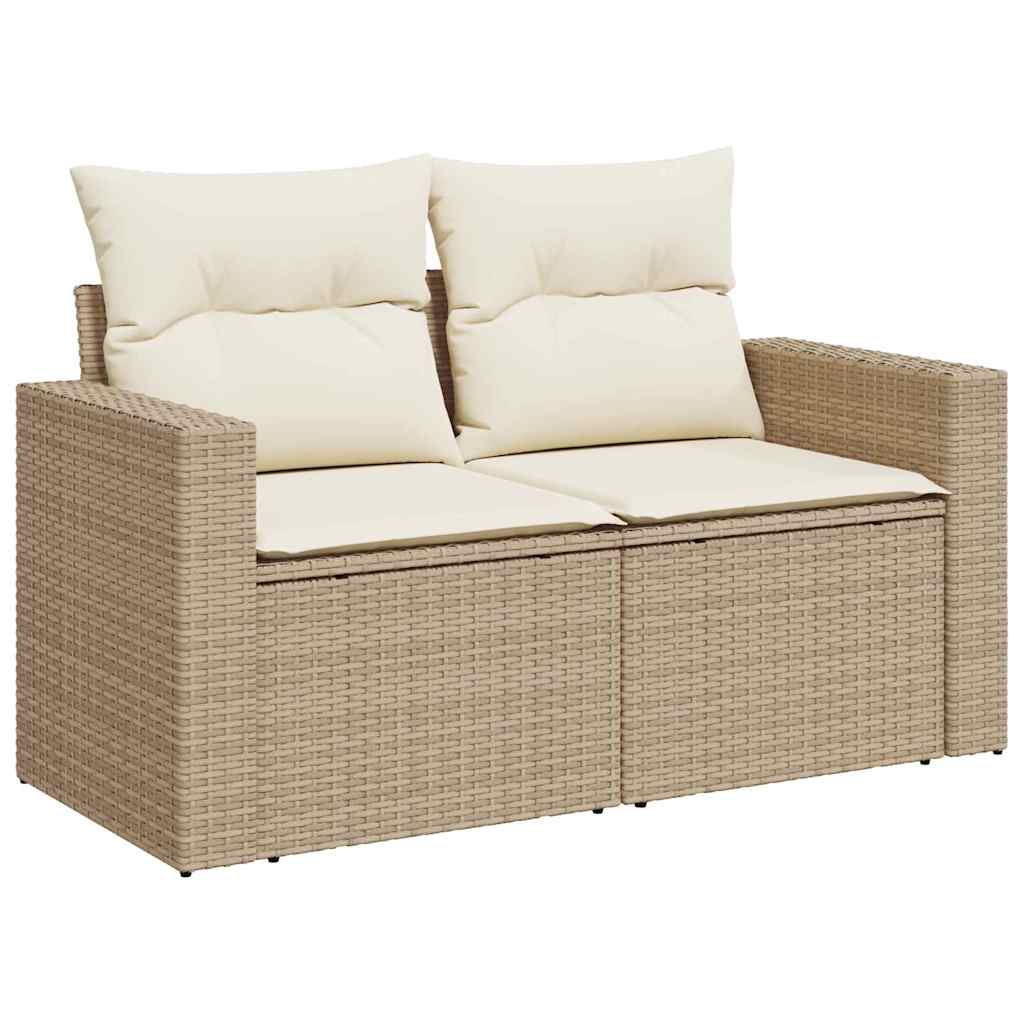 Conjunto de Sofá de Jardim com almofada 12 pcs bege e creme