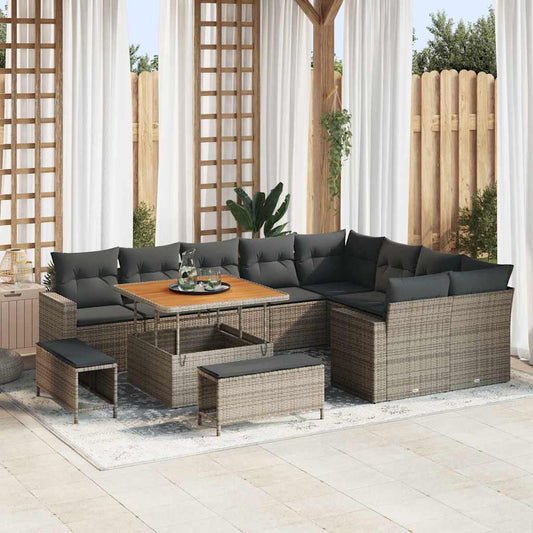 Conjunto de Sofá de Jardim 12 pcs Cinzeto 100 x 100 x 71 cm