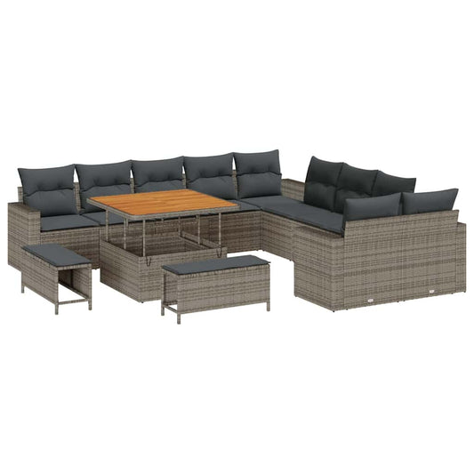 Conjunto de Sofá de Jardim 13 pcs Cinzeto 100 x 100 x 71 cm