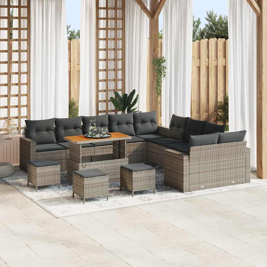 Conjunto de Sofá de Jardim 14 pcs Cinzeto 110 x 55 x 71 cm