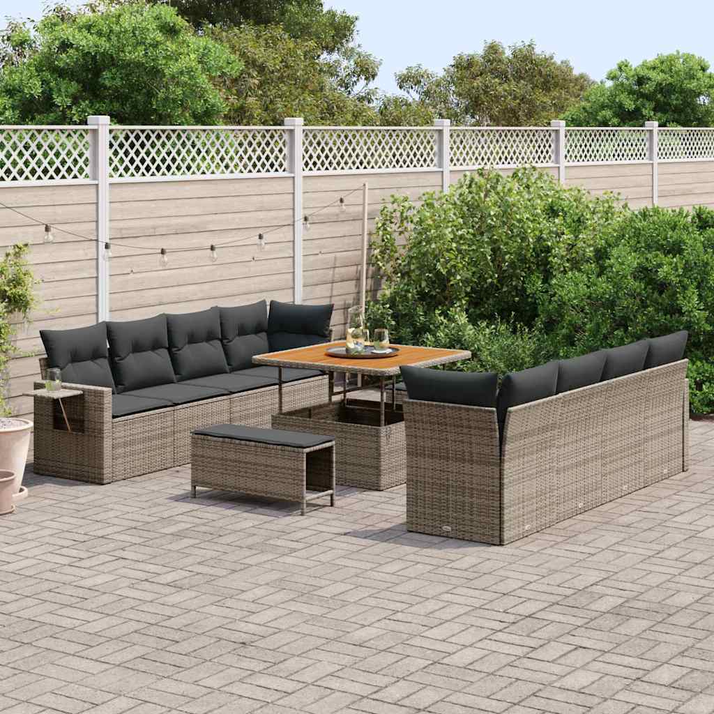 Conjunto de Sofá de Jardim 11 pcs Cinzeto 100 x 100 x 71 cm