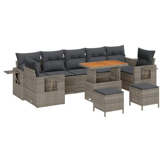 Conjunto de Sofá de Jardim 10 pcs Cinzeto 90 x 55 x 71 cm