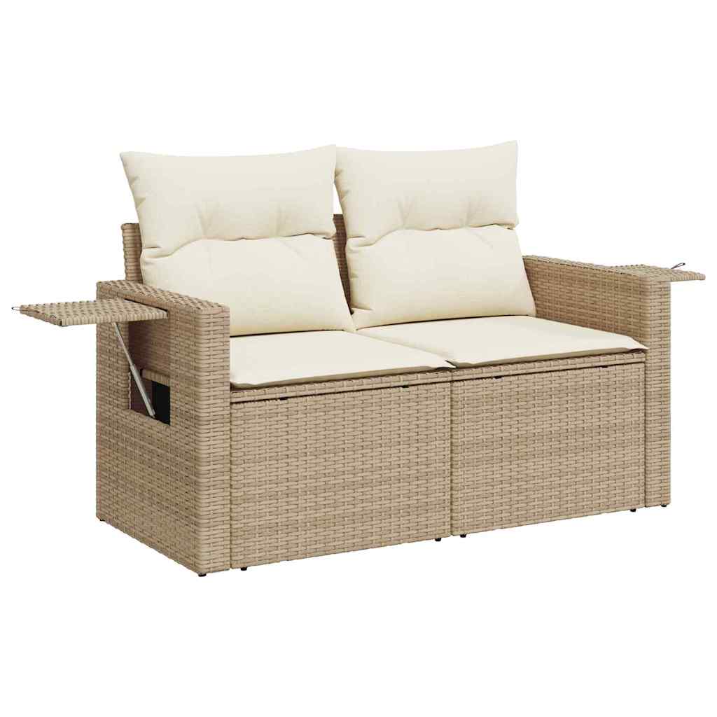 Conjunto de Sofá de Jardim 9 pcs bege e creme 110 x 55 x 71 cm