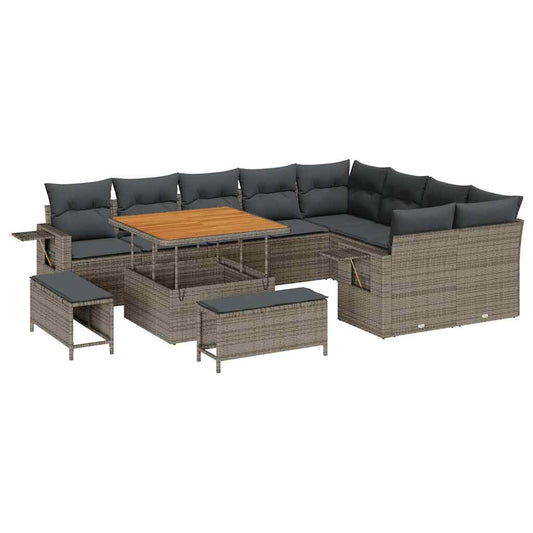 Conjunto de Sofá de Jardim 12 pcs Cinzeto 100 x 100 x 71 cm