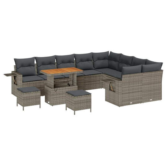 Conjunto de Sofá de Jardim 12 pcs Cinzeto 90 x 55 x 71 cm
