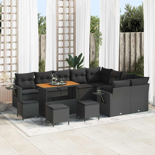 Conjunto de Sofá de Jardim 13 pcs Preto 110 x 55 x 71 cm