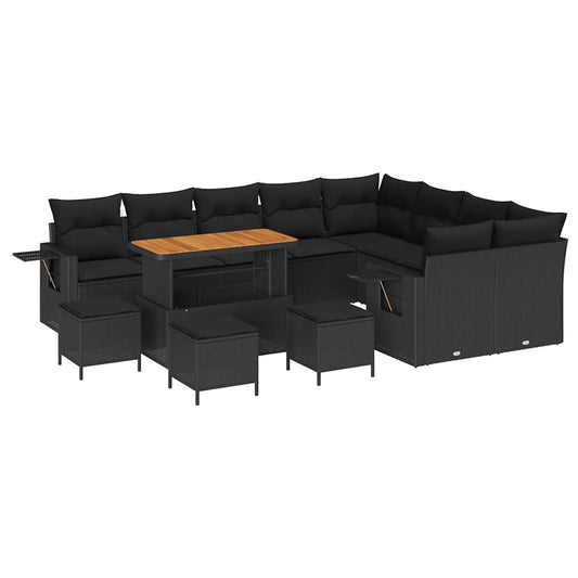 Conjunto de Sofá de Jardim 13 pcs Preto 110 x 55 x 71 cm