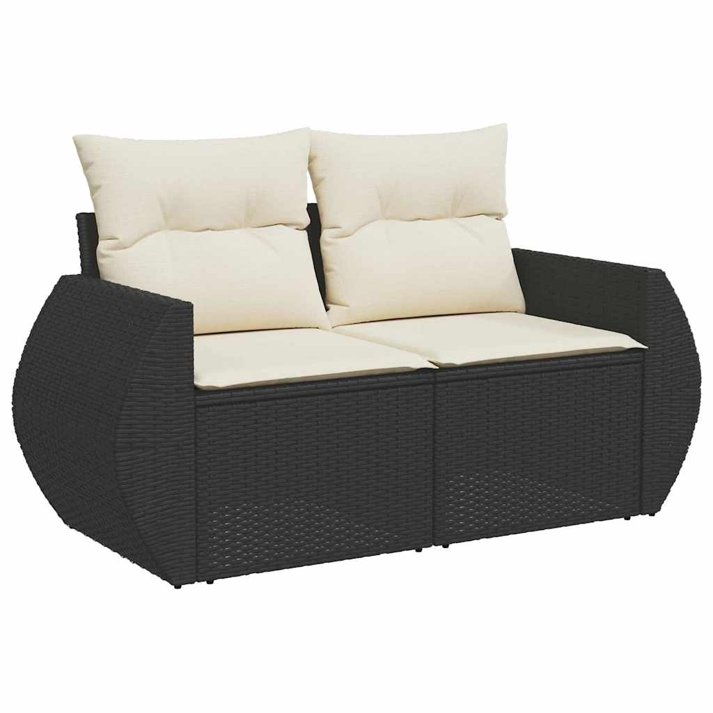 Conjunto de Sofá de Jardim 12 pcs Preto e creme 80 x 80 x 71 cm