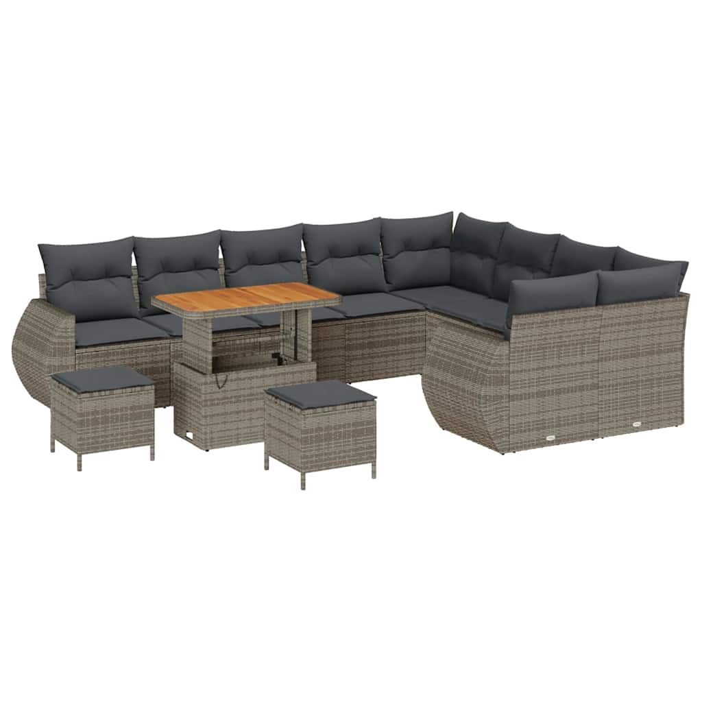Conjunto de Sofá de Jardim 12 pcs Cinzeto 90 x 55 x 71 cm