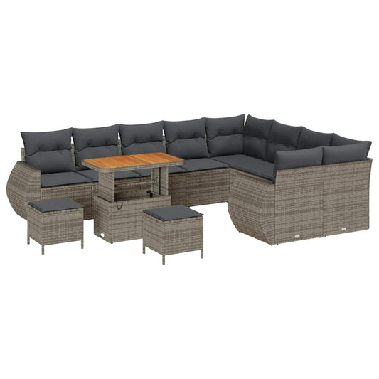 Conjunto de Sofá de Jardim 12 pcs Cinzeto 90 x 55 x 71 cm