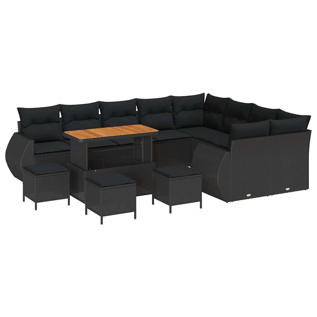 Conjunto de Sofá de Jardim 13 pcs Preto 110 x 55 x 71 cm