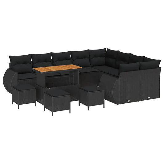 Conjunto de Sofá de Jardim 13 pcs Preto 110 x 55 x 71 cm