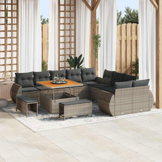 Conjunto de Sofá de Jardim 13 pcs Cinzeto 100 x 100 x 71 cm