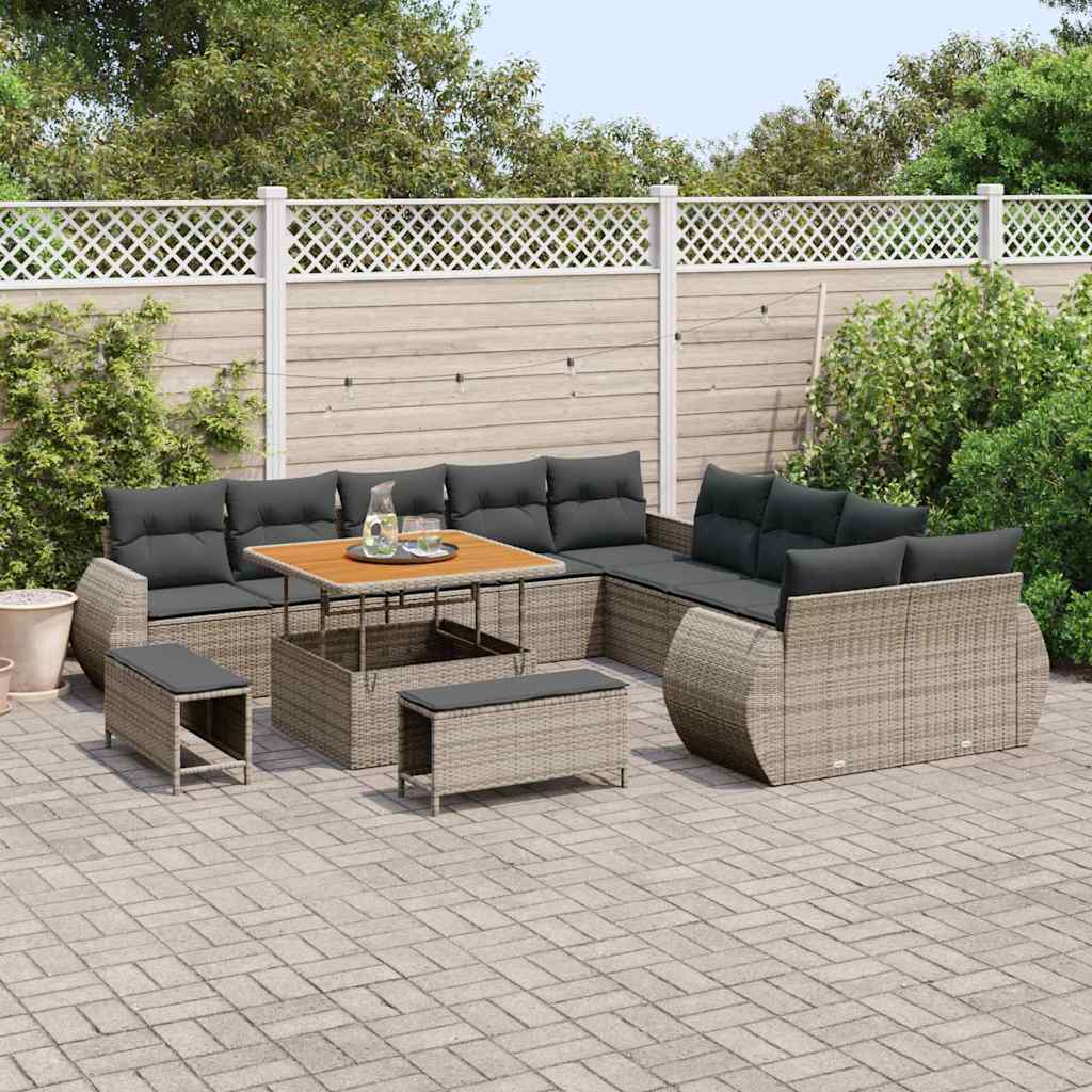 Conjunto de Sofá de Jardim 13 pcs Cinzeto 100 x 100 x 71 cm
