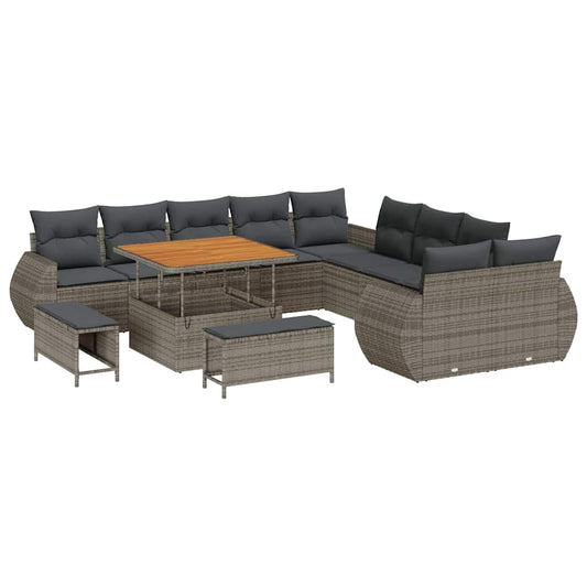 Conjunto de Sofá de Jardim 13 pcs Cinzeto 100 x 100 x 71 cm
