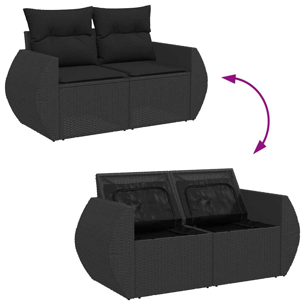 Conjunto de Sofá de Jardim 13 pcs Preto 80 x 80 x 71 cm