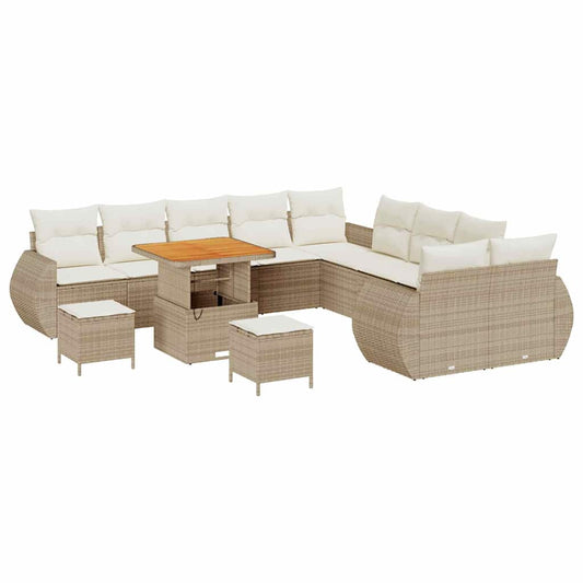 Conjunto de Sofá de Jardim 13 pcs bege e creme 80 x 80 x 71 cm