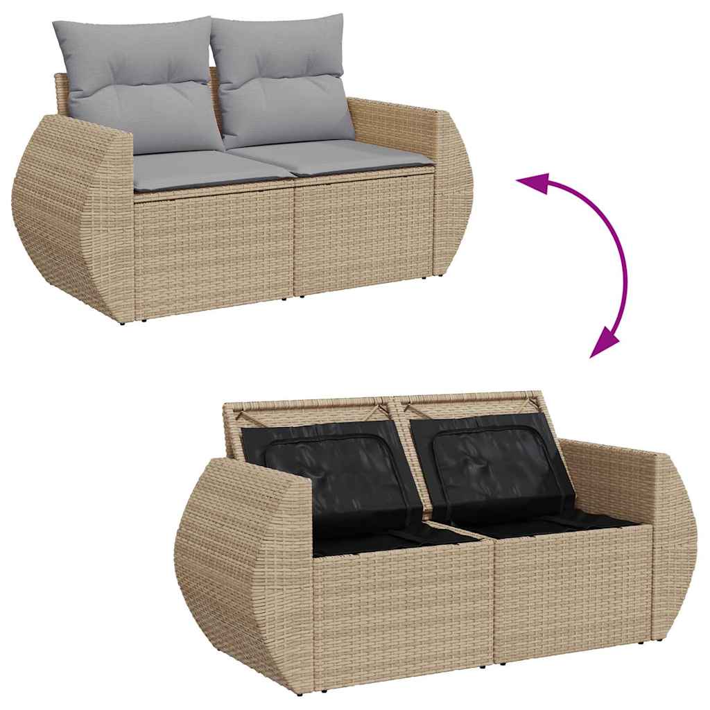 Conjunto de Sofá de Jardim 13 pcs bege e cinzento claro