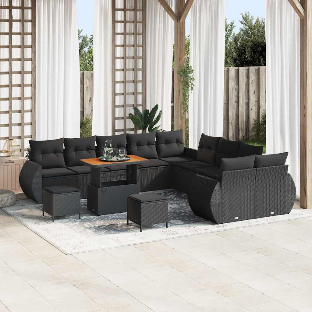 Conjunto de Sofá de Jardim 13 pcs Preto 90 x 55 x 71 cm