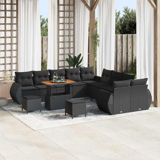 Conjunto de Sofá de Jardim 13 pcs Preto 90 x 55 x 71 cm