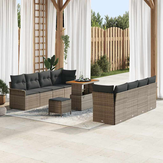 Conjunto de Sofá de Jardim 11 pcs Cinzeto 90 x 55 x 71 cm