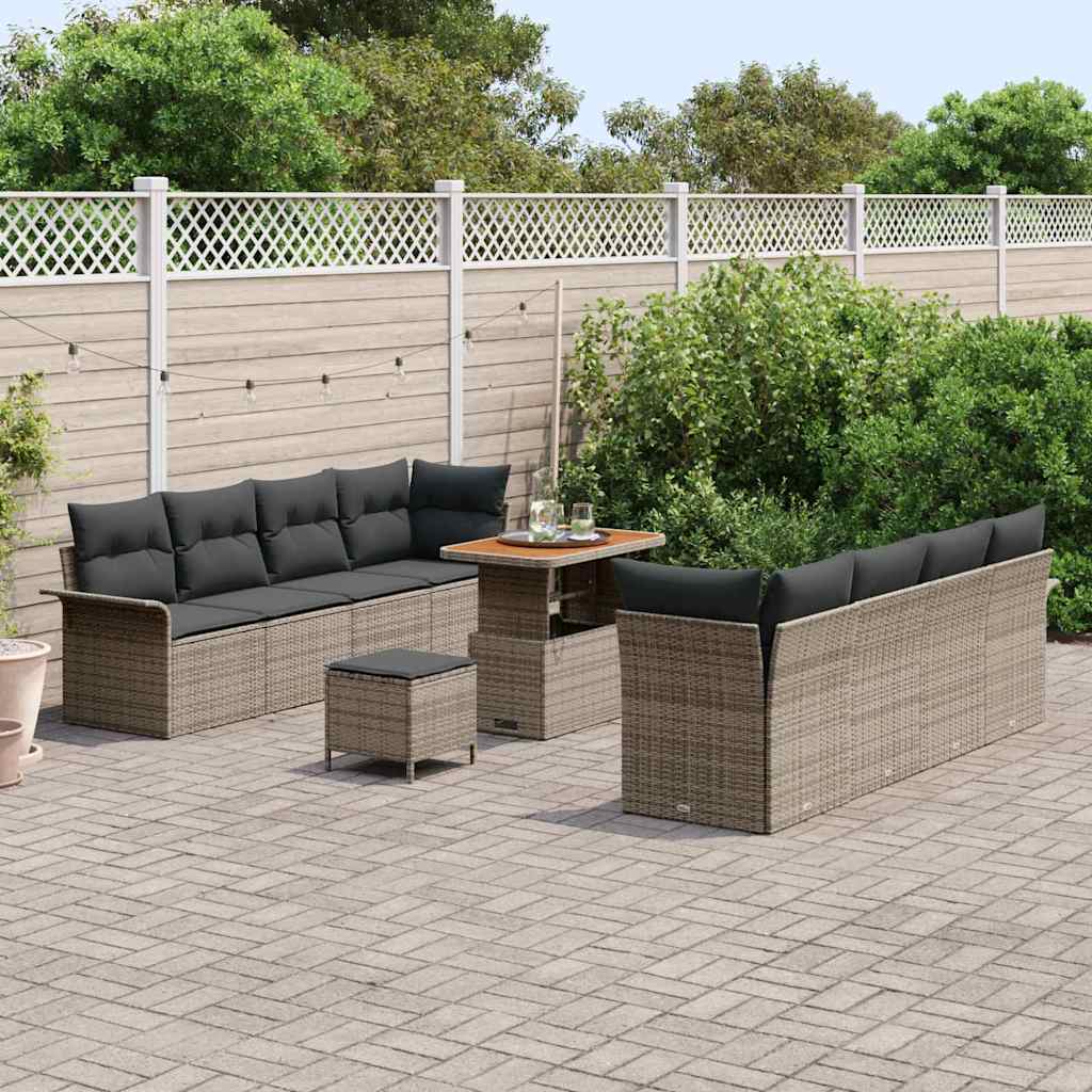 Conjunto de Sofá de Jardim 11 pcs Cinzeto 90 x 55 x 71 cm