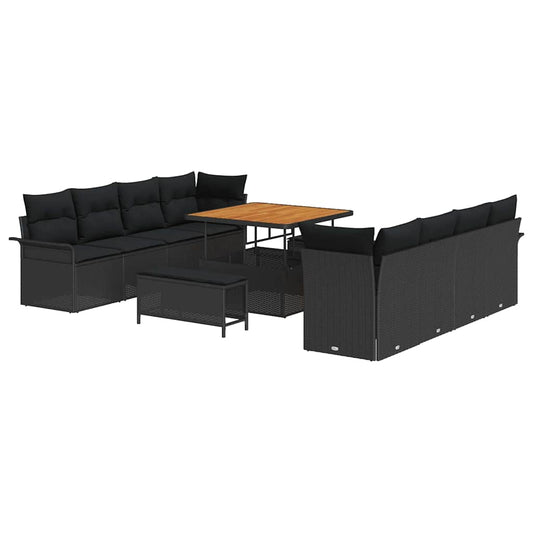 Conjunto de Sofá de Jardim 11 pcs Preto 100 x 100 x 71 cm