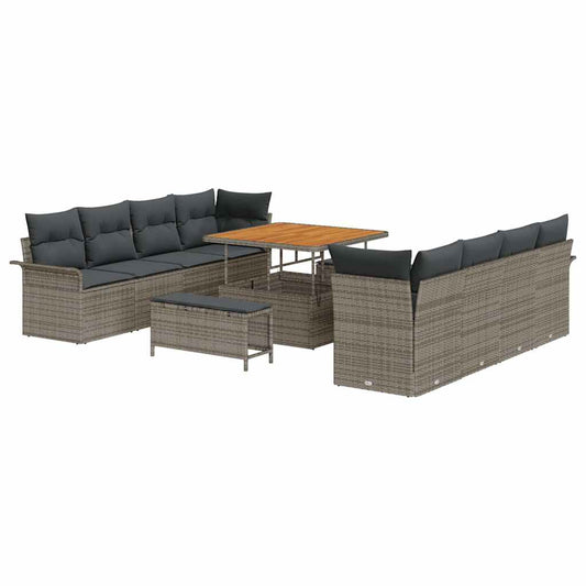 Conjunto de Sofá de Jardim 11 pcs Cinzeto 100 x 100 x 71 cm