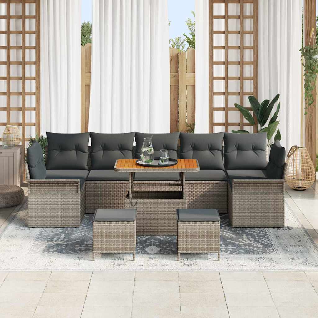 Conjunto de Sofá de Jardim 10 pcs Cinzeto 90 x 55 x 71 cm