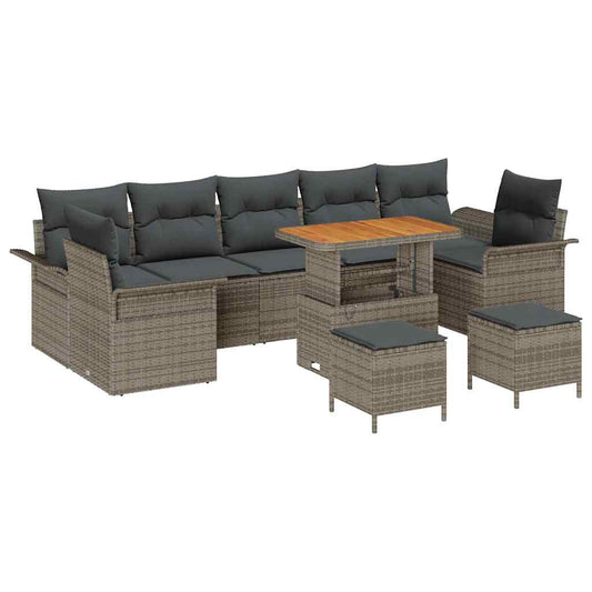 Conjunto de Sofá de Jardim 10 pcs Cinzeto 90 x 55 x 71 cm