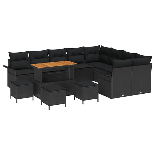 Conjunto de Sofá de Jardim 13 pcs Preto 110 x 55 x 71 cm