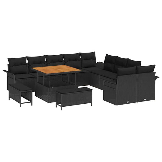 Conjunto de Sofá de Jardim 13 pcs Preto 100 x 100 x 71 cm
