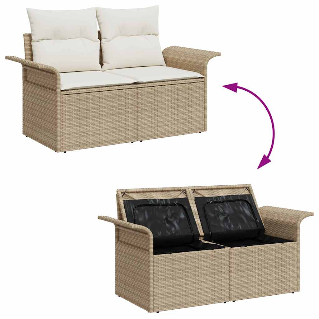Conjunto de Sofá de Jardim com almofada 13 pcs Bege e Creme