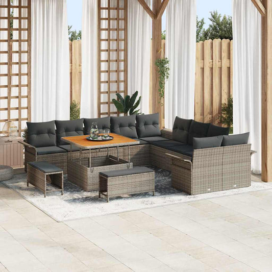 Conjunto de Sofá de Jardim 13 pcs Cinzeto 100 x 100 x 71 cm