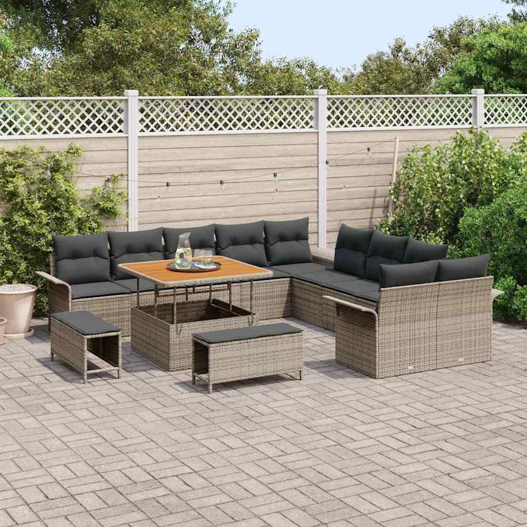 Conjunto de Sofá de Jardim 13 pcs Cinzeto 100 x 100 x 71 cm