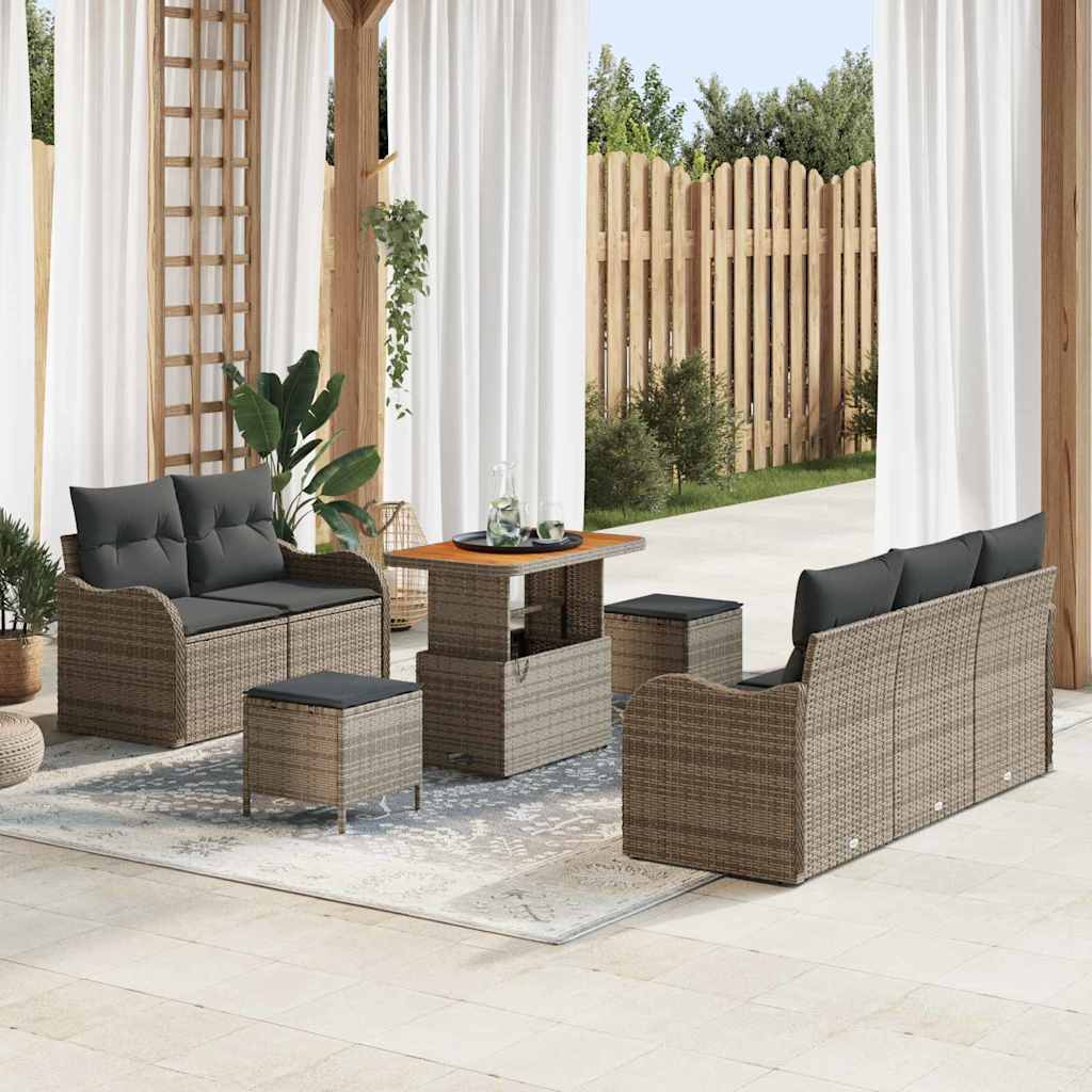 Conjunto de Sofá de Jardim 8 pcs Cinzeto 90 x 55 x 71 cm