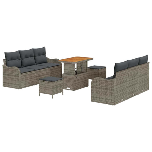Conjunto de Sofá de Jardim 9 pcs Cinzeto 90 x 55 x 71 cm